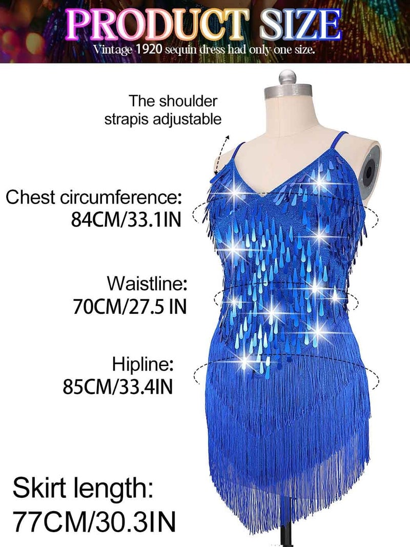 Nicute Salsa Latin Dance Dress Sequin Fringe Flapper Dress Tassel 1920s Vintage Tango Ballroom Dresses Costume for Women - Image 5